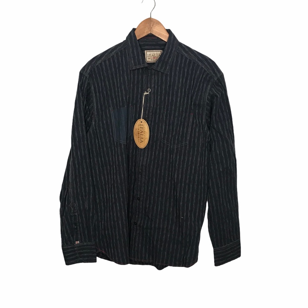 Vintage Italia charcoal gray button up shirt